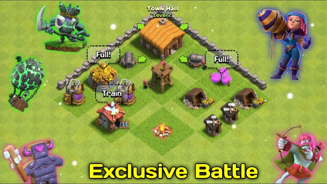 Exclusive battle with TH2 | COC ( clash of clans )