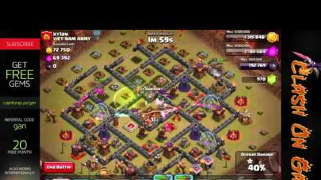 Clash Of Clans Attacks GiWiWi  Best Clan War Strategy vs TH10