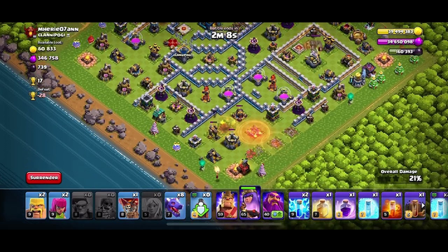 Clash of clans attack 3 Star town hall 12 full max
