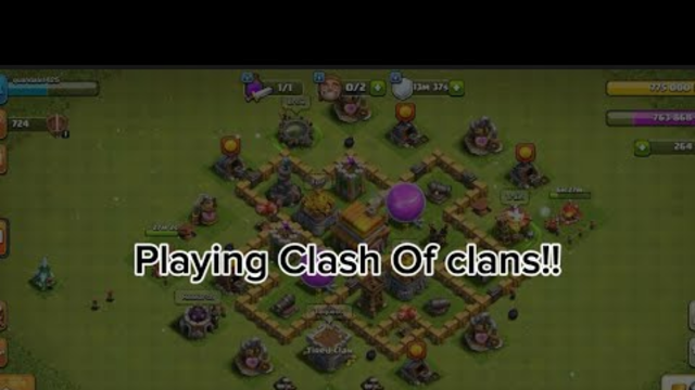 Playing Clash of Clans!! Town Hall level 5