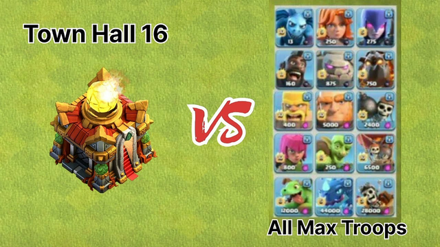 Town hall 16 VS All max troops | (clash of clans)
