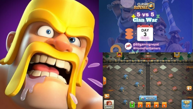 clash of clans 5 vs 5 clan war day1