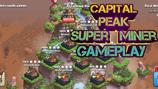 Capital Peak Super Miner Gameplay || Clash Of Clans No Commentary Gameplay