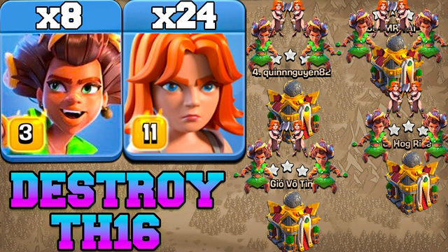 TH16 Valkyrie + Root Riders New Attack Strategy 2024, Th16 Best Ground Attack - Clash Of Clans