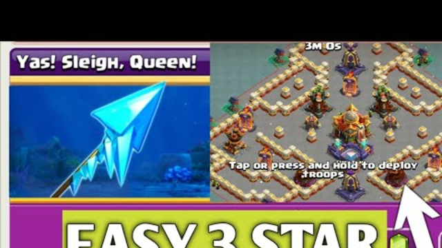 Clash of clans new event attack||How to easily 3 star the frozen arrow challenge||Yas sleigh queen||