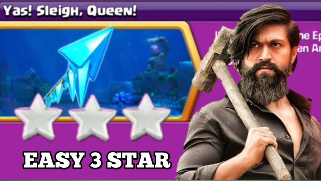 Easily 3 STAR the Yas ! Sleigh , Queen challenge ( Clash of Clans )