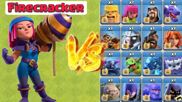 Firecracker vs All Max Troops - Clash Of Clans