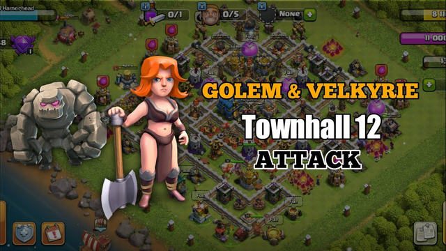 GOLEM AND VELKYRIE ATTACK | TOWNHALL 12 | CLASH OF CLANS | COC