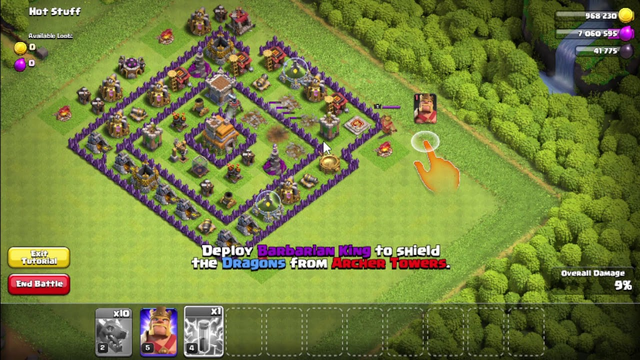 COC- Practice-4 -Giant Smash -Town Hall 7 - Tutorial- (Clash of Clans)