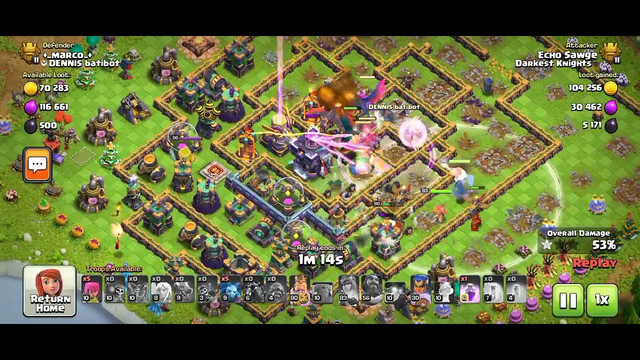 Clash of Clans(CoC) TH 15 Home Village Attack-10-2-2024- Invisible Queen Charge + Mecha Dragons