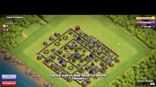 COC- Practice-9 -Lava & Loons -Town Hall 9 - Tutorial- (Clash of Clans)
