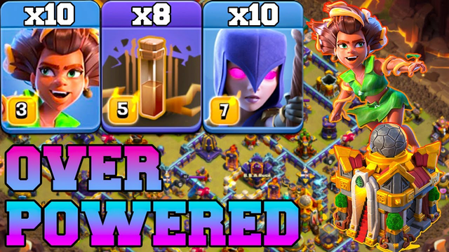 Th16 Attack Strategy With New Root Rider Witch & Earthquake Spell !! Best Th16 Attack in Coc