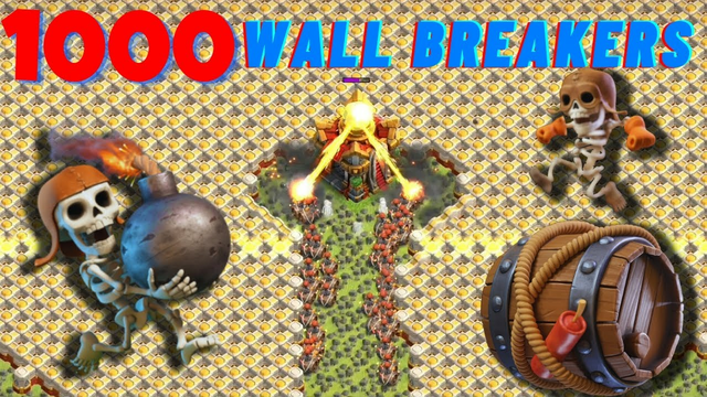 1000 Wall Breakers vs Unlimited wall base|Clash of clans