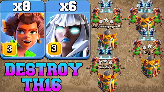 NEW Root Rider With Electro Titan Attack Th16   BEST Th16 Attack Strategy 2024 in Clash of Clans