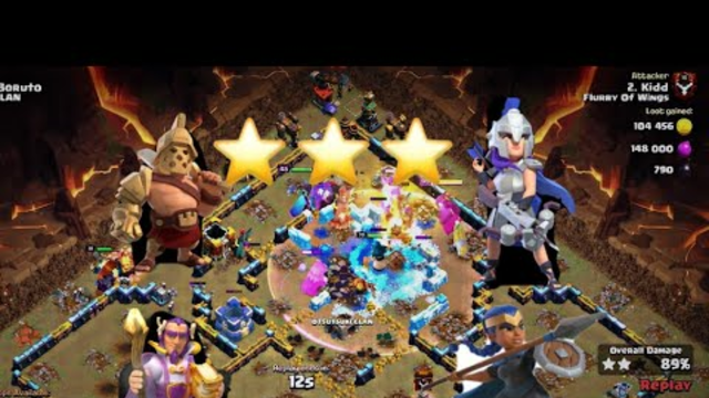 3 Starred their #1. SO MANY TROOPS LEFT in Clash of Clans War