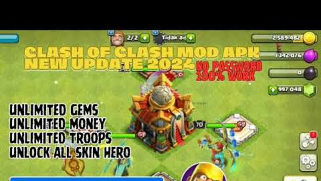 Clash Of Clans Mod apk terbaru 2024 TH 16