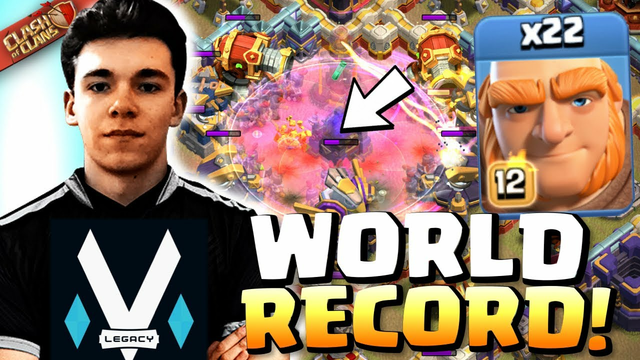 Darkstar ties WORLD RECORD with insane 22 GIANT ATTACK! Clash of Clans