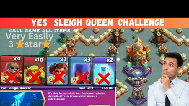 Legend Attack Yes sleigh Queen Challenge clash of clans // coc new attack challenge