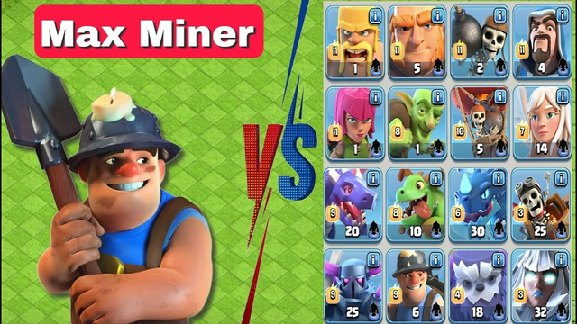 New Level Miner Vs All Max Troops | Clash of clans.
