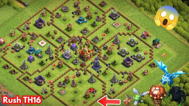 Rush Townnhall 16 Base vs All Troops | COC Challenge - Clash of Clans