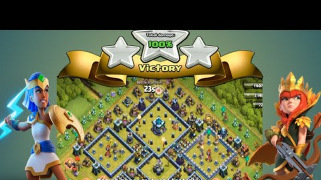 Perfect Queen charge Ever ( clash of clans )
