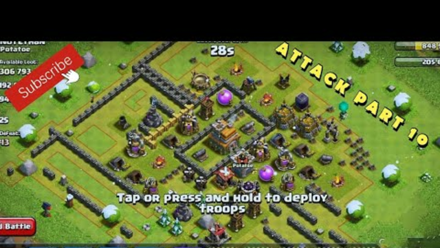 CLASH OF CLANS ATTACK PART 10 || 46 ARCHERs, 10 GIANTs, 5 BALLOONs, 5 WIZARD AND 2 LIGHTNING SPELL