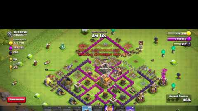 clash of clans.  Th 7 attack strategy.