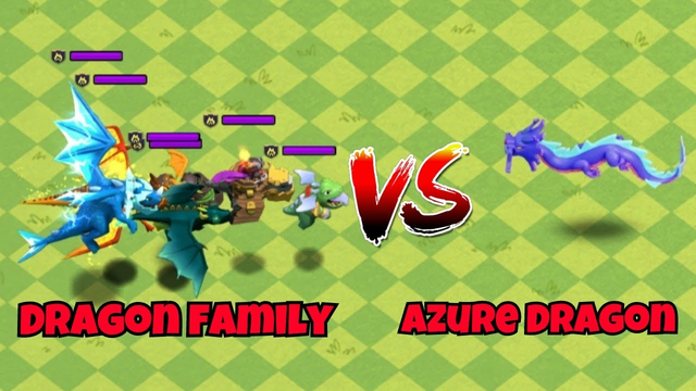 Azure Dragon Vs Dragon family|Clash of clans