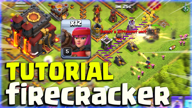 TUTORIAL FIRECRACKER STRATEGY | TH10 VS TH11 WITH NEW STRATEGY CLASH OF CLANS
