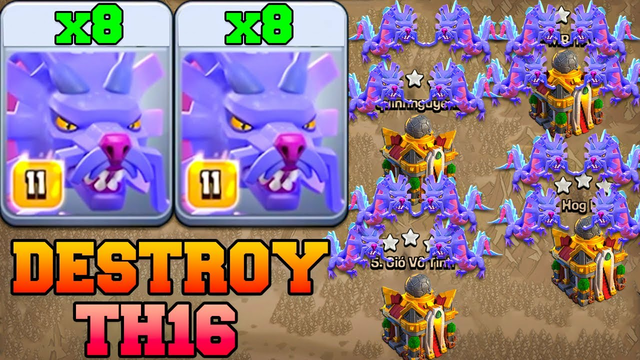 Th16 Attack Strategy With Azure Dragon !! Best Th16 Event Troops Attack 2024 - Clash Of Clans