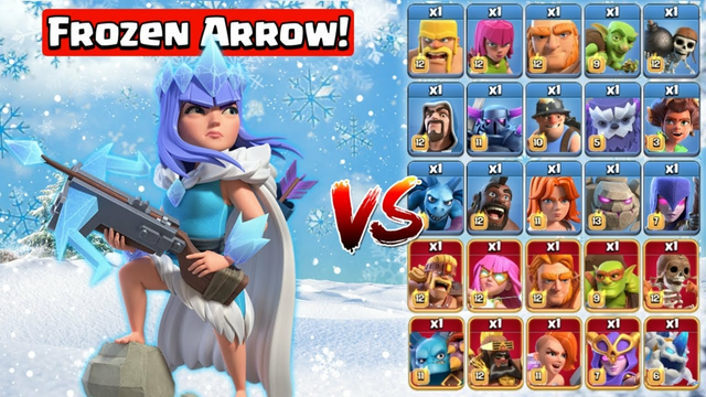 Frozen Arrow vs. All Troops (Normal & Super Troops) | Archer Queen - Clash of Clans
