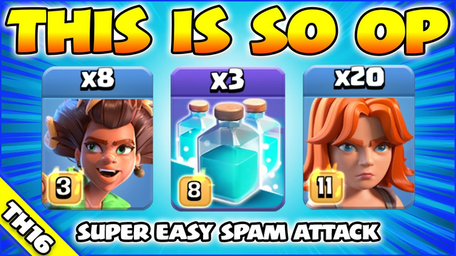 BEST SPAM ATTACK I'VE EVER USED!!! TH16 Attack Strategy (Clash of Clans)