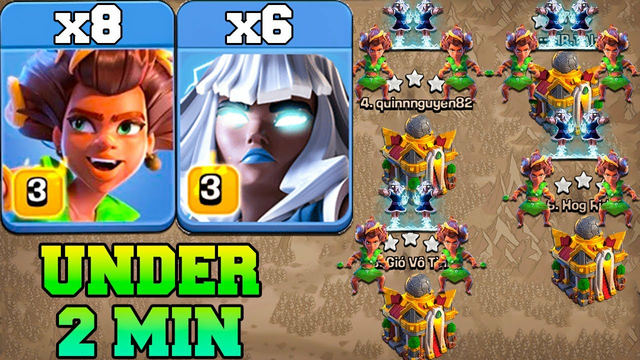 Th16 Attack Strategy Under 2 Min With New Root Rider & Electro Titan !! Best Th16 Attack in COC