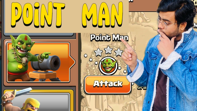 POINT MAN IN CLASH OF CLANS  ON GOBLIN BASES | COMPLETE POINT MAN IN #clashofclans #coc