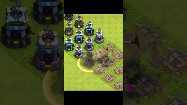 Maxed Mountain Golem VS All Level Bomb Tower Formation - COC | #clashofclans #cocshorts #shorts