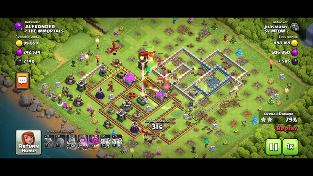 Clash of clans: Town hall 12 regular attack with dragon