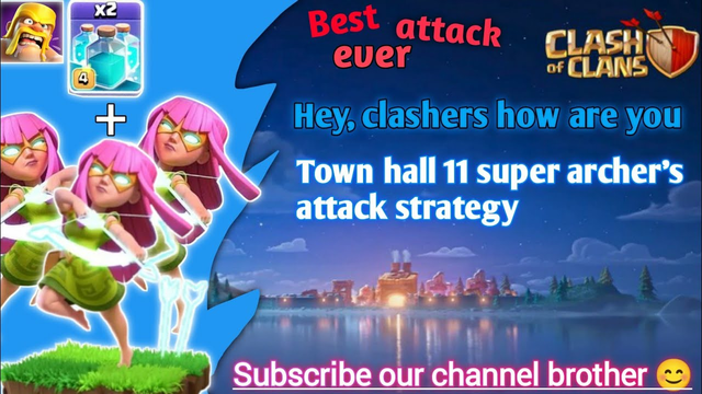 Town hall 11 super archer attack strategy | Jk bro coc gaming | coc | clash of clans