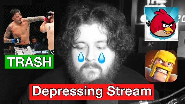 The MMA Guru Has DEPRESSING Stream | Plays CLASH OF CLANS & ANGRY BIRDS During Moreno vs Royval 2!