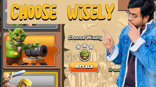 CHOOSE WISELY IN CLASH OF CLANS  ON GOBLIN BASES | COMPLETE CHOOSE WISELY IN #clashofclans #coc