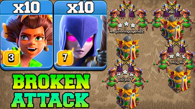 NEW Root Rider With Witch Attack Th16   BEST CWL Th16 Attack Strategy in Clash of Clans