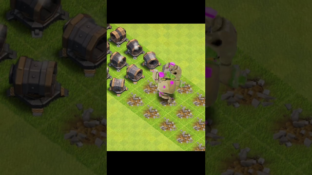 Mountain Golem VS All Level Giant Cannon Formation - COC | #clashofclans #cocshorts #shorts