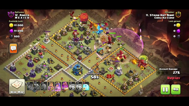 War Destruction | 25 Vs 25 | Clash Of Clans (COC) | All Basis cleared | Dragon Attack