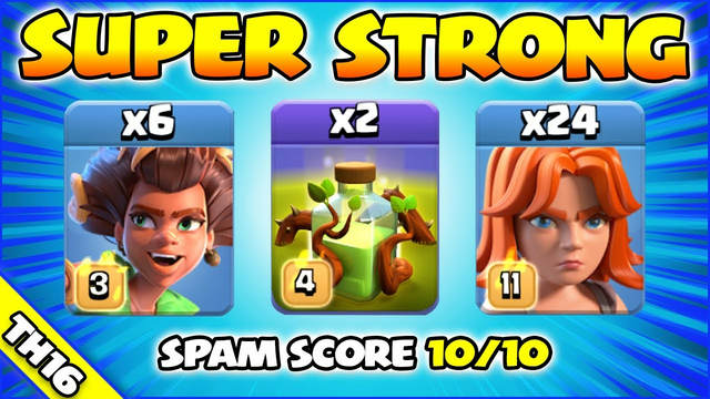 Overgrowth Spell + Valk Spam = UNSTOPPABLE!!! BEST TH16 Attack Strategy (Clash of Clans)