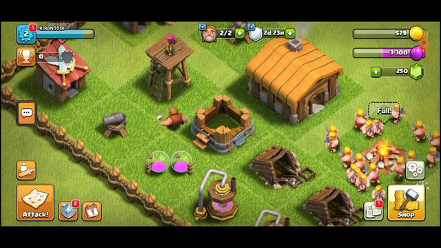 KIRAN 9901 Clash of Clans game TownHall level 2