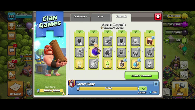 Collecting Clan Game Rewards On The Th15 - Clash of Clans