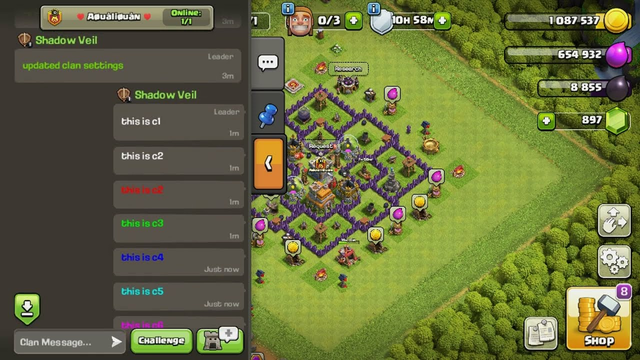 clash of clans how to change text color in chat