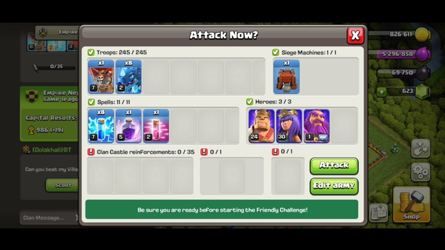 one of the popular old game clash of clans#e dg attack in war base