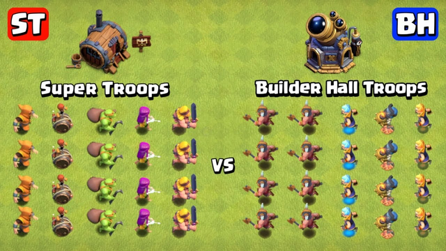 TH16 Super Troops vs. BH10 Troops! | Town Hall vs Builder Hall - Clash of Clans
