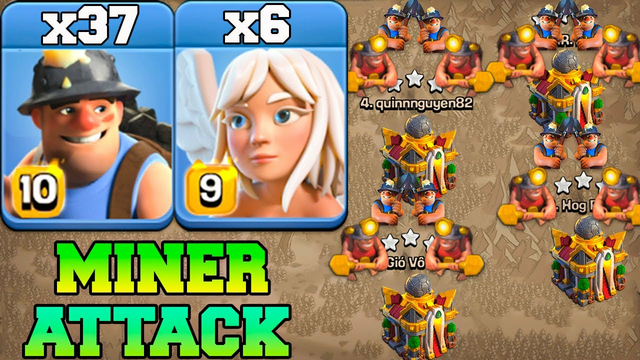 Max Miner Attack Strategy Th16 !! 37 Miner + 6 Healer !! Best Th16 Attack Strategy Clash of Clans