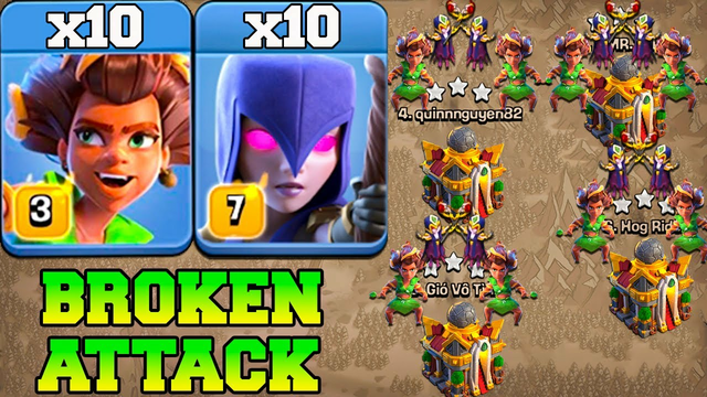 NEW Root Rider With Witch Attack Th16 BEST CWL Th16 Attack Strategy in Clash of Clans